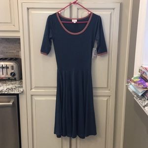 Pink and blue LuLaRoe Nicole Dress